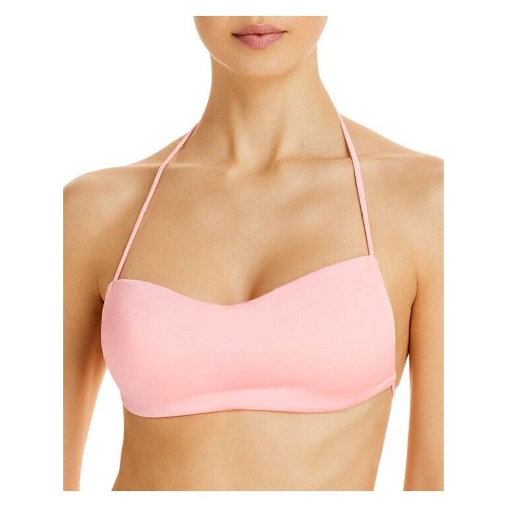 NWT Peixoto Womens Bandeau Lined Bikini Swimsuit Top‎ Size Large Shmrose Pink